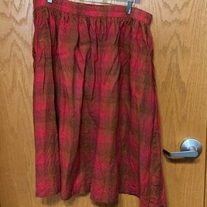 Plaid Red and Brown Women's Skirt